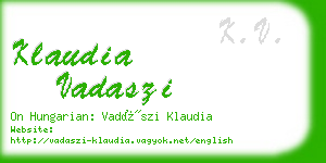 klaudia vadaszi business card